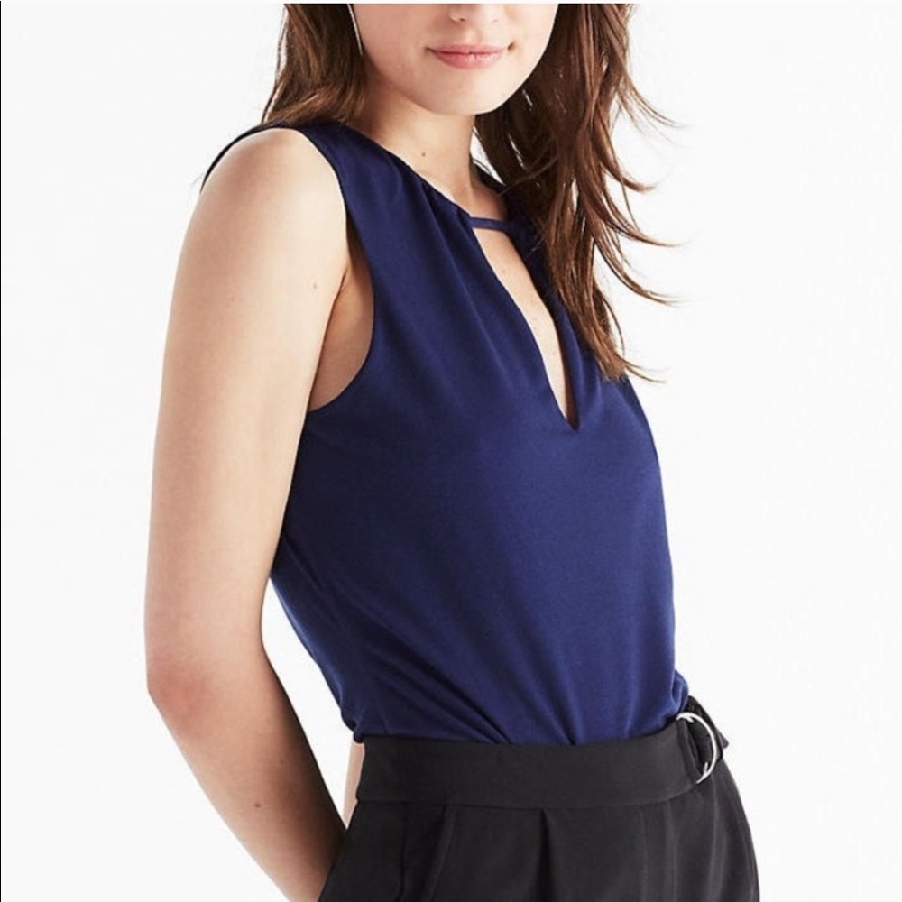 NWT Express Keyhole Sleeveless Blouse/Tank, Navy